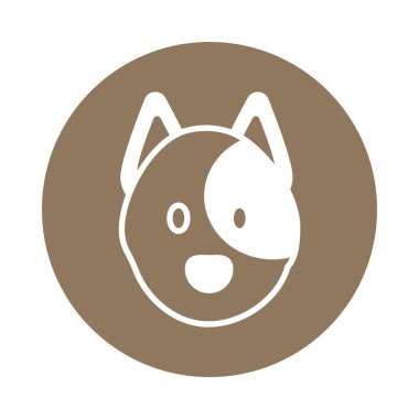 şirin köpek başı, blok ve düz stil simgesi