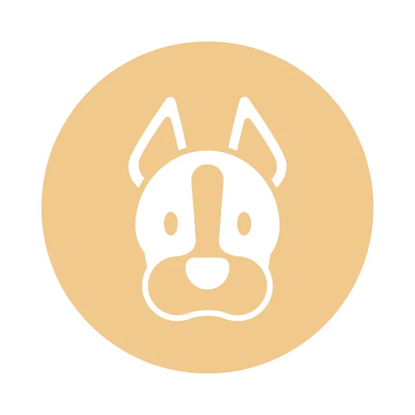 Голова симпатичной собаки, блочная и плоская икона стиля — стоковый вектор