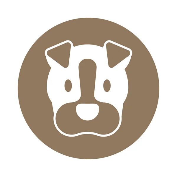 Szef ładny pies, blok i płaski styl ikona — Wektor stockowy