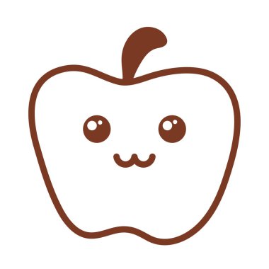 Taze ve lezzetli elma, çizgi biçimi simgesi