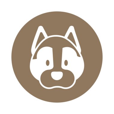 şirin köpek başı, blok ve düz stil simgesi