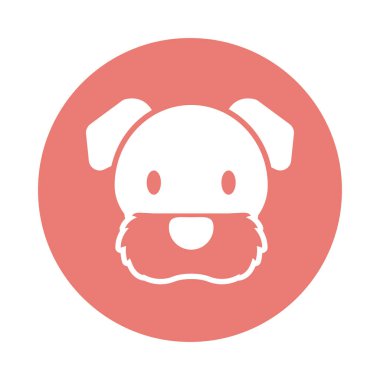 şirin köpek başı, blok ve düz stil simgesi