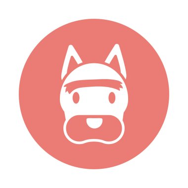 şirin köpek başı, blok ve düz stil simgesi