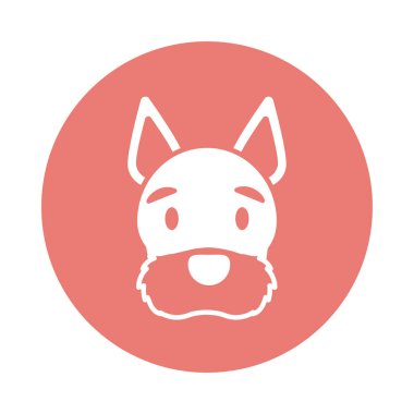 şirin köpek başı, blok ve düz stil simgesi