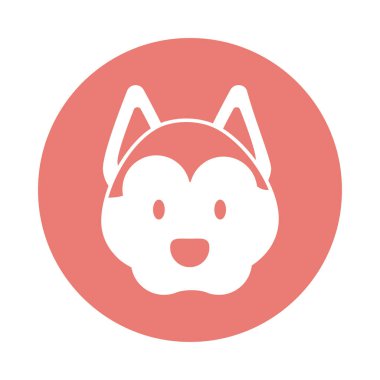 şirin köpek başı, blok ve düz stil simgesi