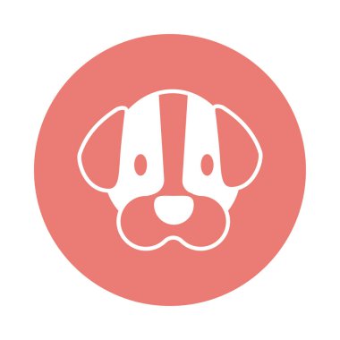 şirin köpek başı, blok ve düz stil simgesi