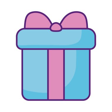 Hediye kutusu simgesi, düz stil