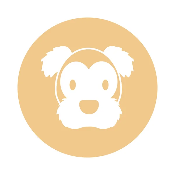 可爱的狗的头,块状和扁平的图标 — 图库矢量图片