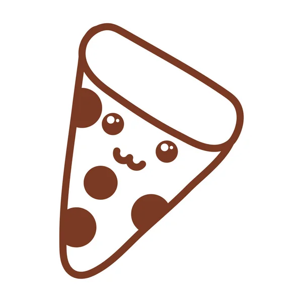 Stück Pizza, Linie Stil-Ikone — Stockvektor