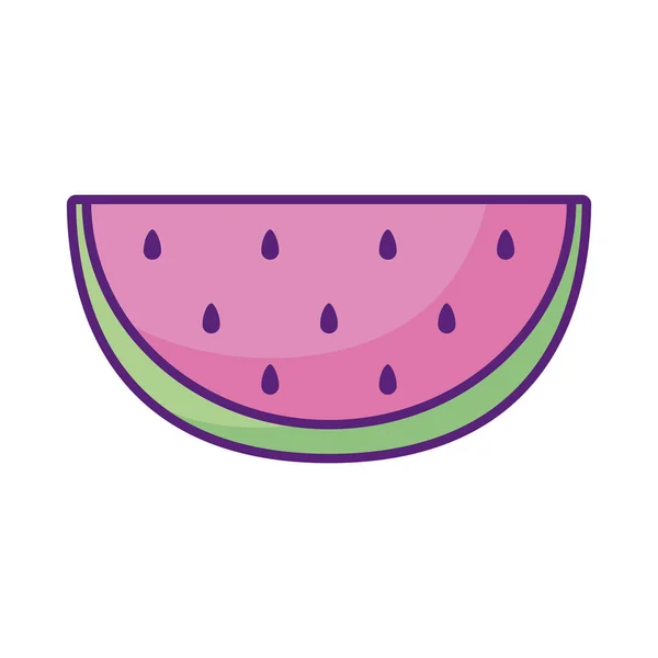 Icône de fruits de pastèque, style plat — Image vectorielle