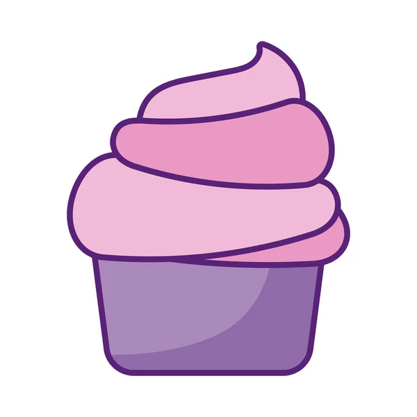 Dulce cupcake icono, estilo plano — Vector de stock