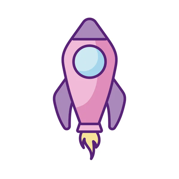 Espacio cohete icono, estilo plano — Vector de stock