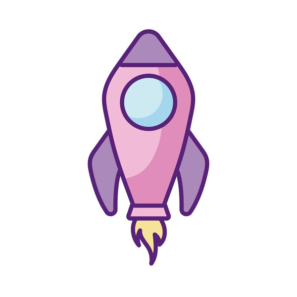space rocket icon, flat style