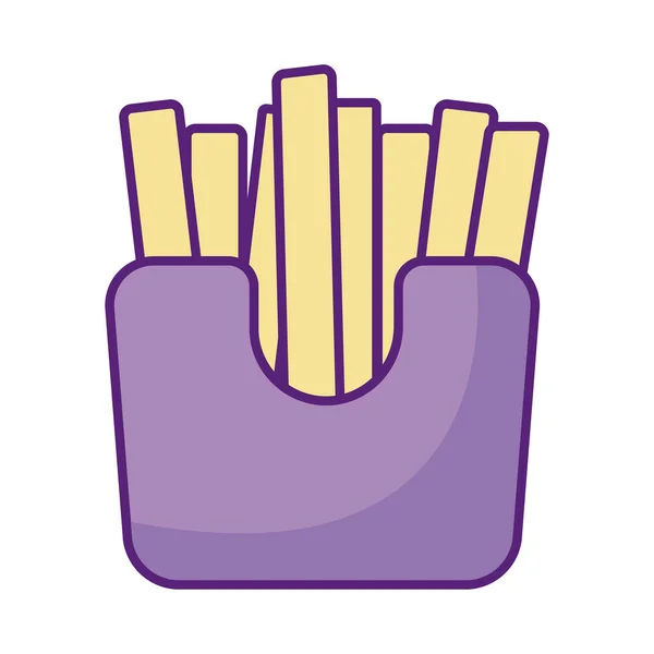 Icono de caja de papas fritas, estilo plano — Vector de stock