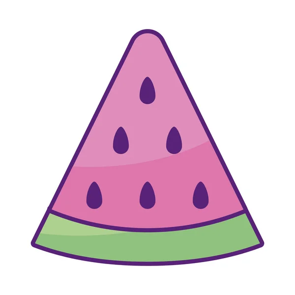 Icône de fruits de pastèque, style plat — Image vectorielle