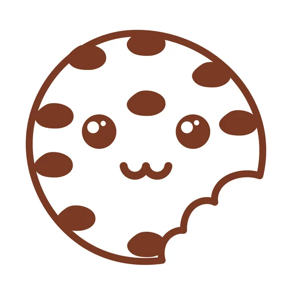Deliciosa y fresca galleta, icono de estilo de línea — Vector de stock