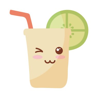 Beyaz zemin üzerine lezzetli kokteyl