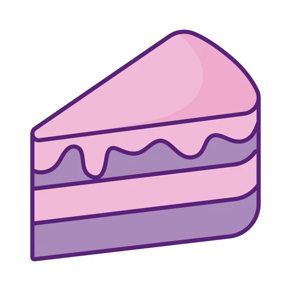Stück Kuchen Ikone, flacher Stil — Stockvektor