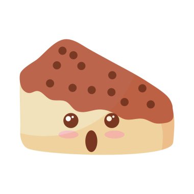 Beyaz arkaplanda doğum günü pastasının bir bölümü