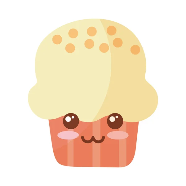 Delicious and fresh cupcake on white background — ストックベクタ