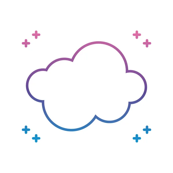 Icono de nube, estilo de línea de gradiente — Vector de stock