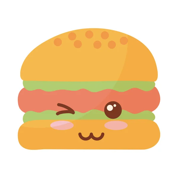 Délicieux hamburger sur fond blanc — Image vectorielle