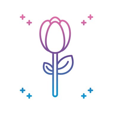 güzel gül simgesi, eğimli çizgi biçimi