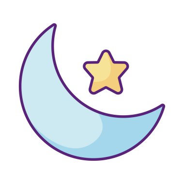 Ay ve yıldız simgesi, düz stil