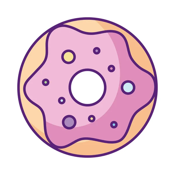 Süße Donut-Ikone, flacher Stil — Stockvektor