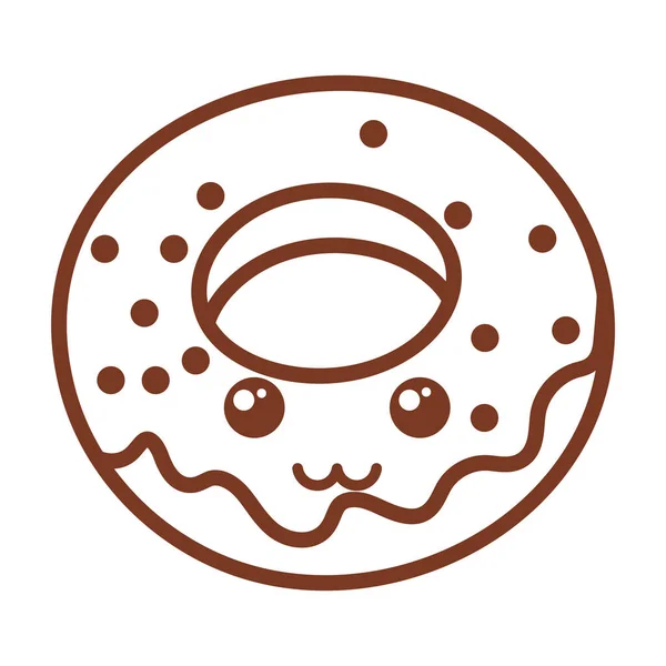 Вкусные пончики, икона стиля линии — стоковый вектор