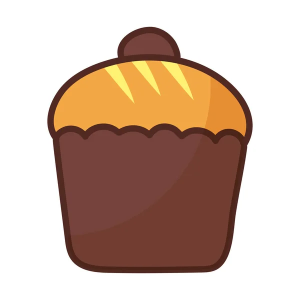 Délicieux cupcake sur fond blanc — Image vectorielle