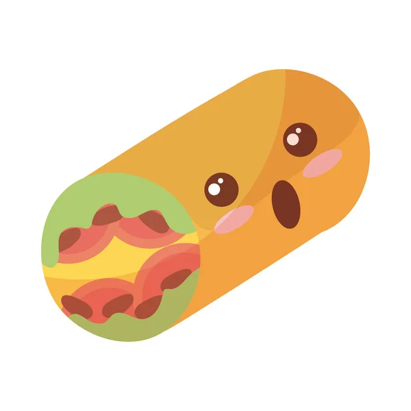 Delicious burrito on white background — Stock Vector