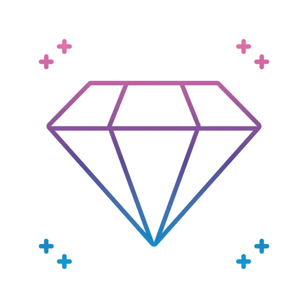 Diamant-Symbol, flacher Stil — Stockvektor