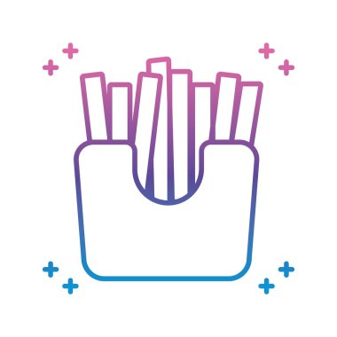 Patates kızartması kutusu simgesi, gradyan çizgisi tarzı