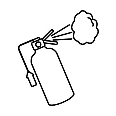 Beyaz zemin üzerinde güvenlik konisi olan su hortumu