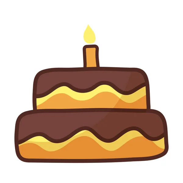 Gâteau d'anniversaire sur fond blanc — Image vectorielle