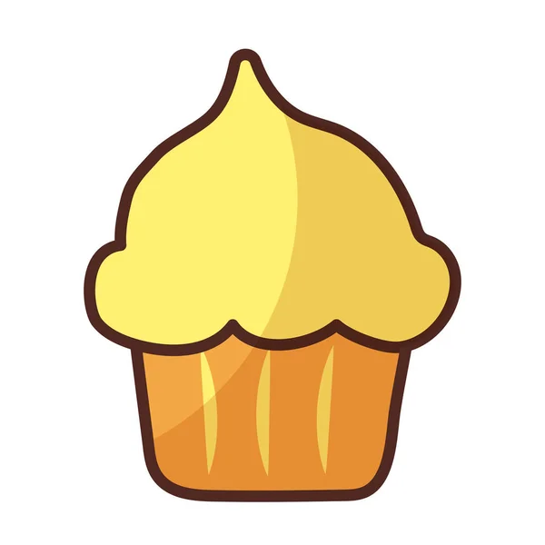 Delicioso cupcake sobre fondo blanco — Vector de stock