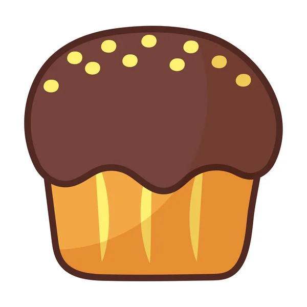 Delicious cupcake on white background — Stock Vector