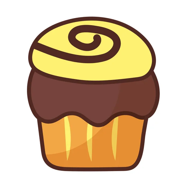 Delicioso cupcake sobre fondo blanco — Vector de stock