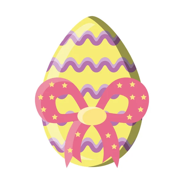 Huevo de Pascua decorado sobre fondo blanco — Vector de stock