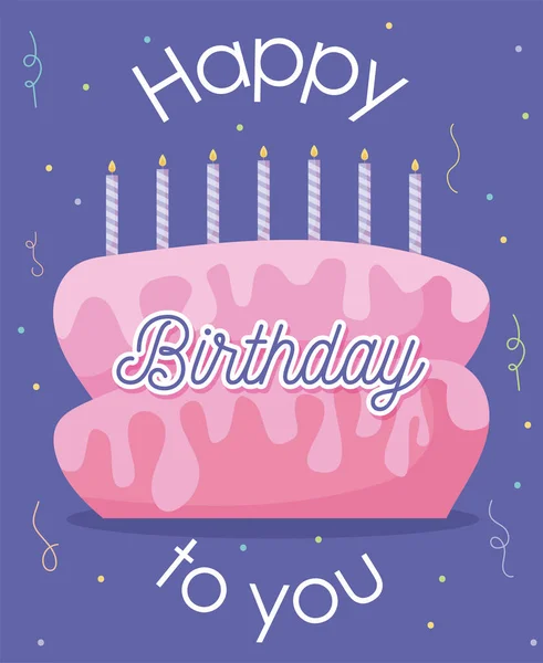 Поздравляем с днем рождения торт со свечами — стоковый вектор