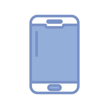 smartphone device icon, blue outline style