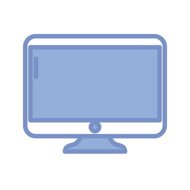 computor monitor icon, blue outline style