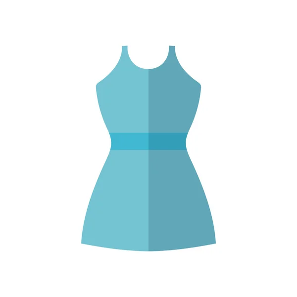 Icono de vestido de mujer, estilo de contorno azul — Archivo Imágenes Vectoriales