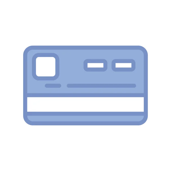 Credit card icon, blue outline style — Stok Vektör