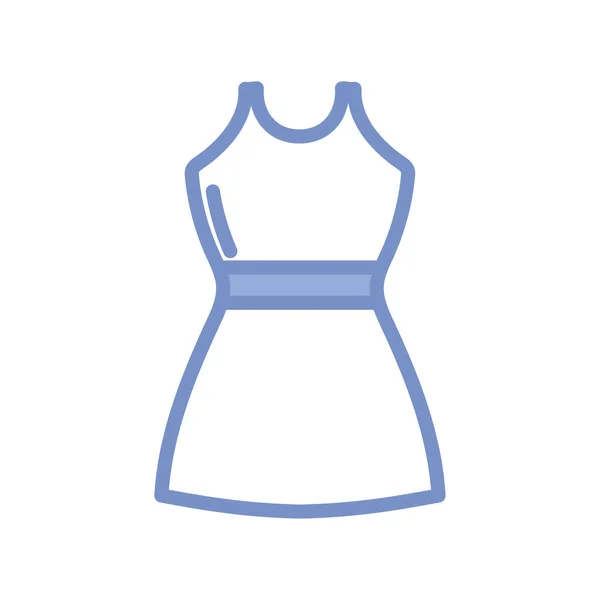 Women dress icon, blue outline style — Stockový vektor