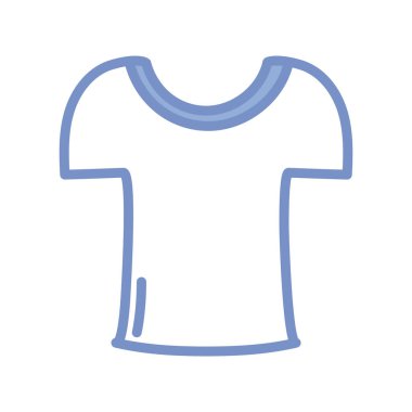 tshirt icon, blue outline style