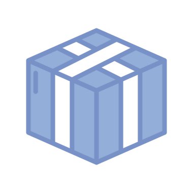 package box icon, blue outline style