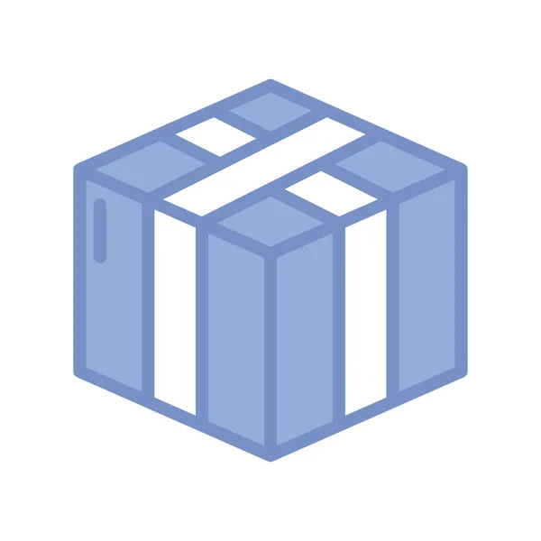 Package box icon, blue outline style — ストックベクタ