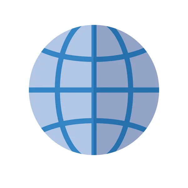 Icona della sfera globale, stile piatto — Vettoriale Stock